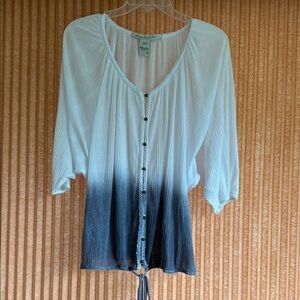 American Rag White and Gray Ombre Blouse